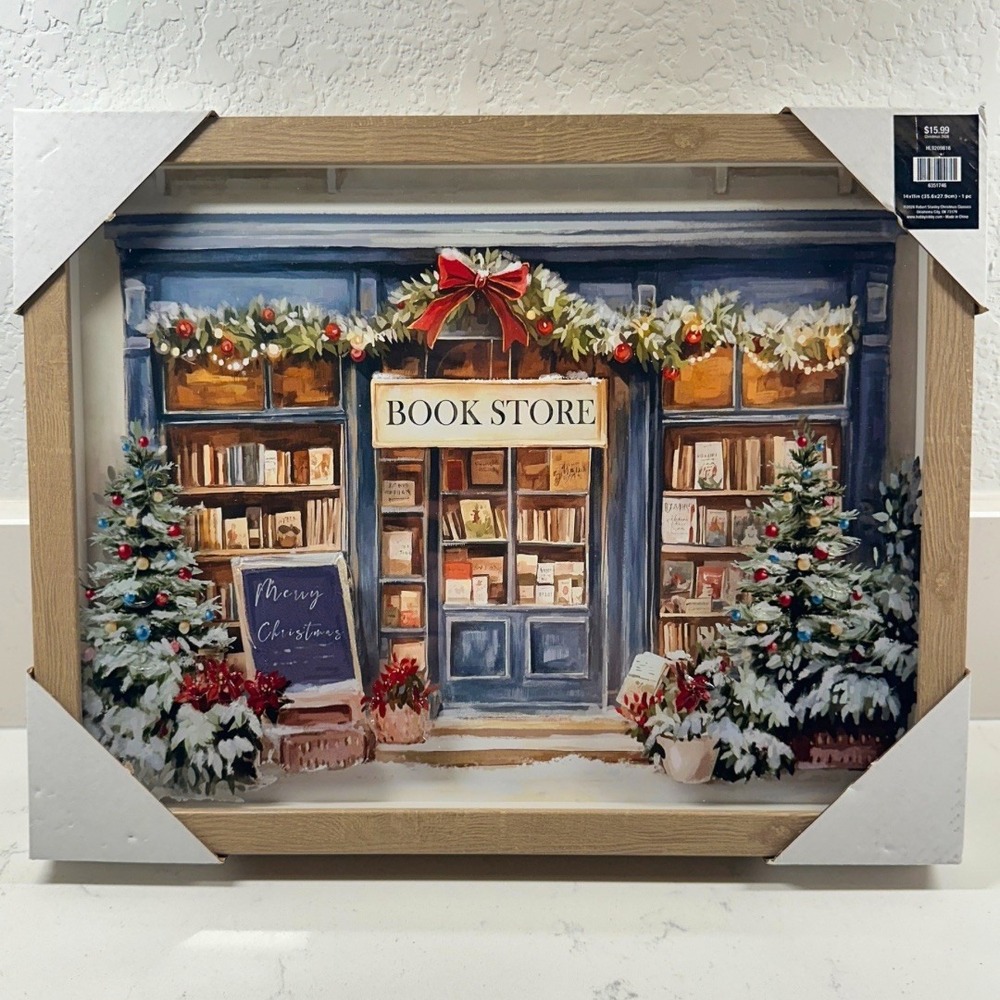 Viral Hobby Lobby Christmas ~ Bookstore Framed Wall Decor Art